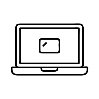 Ekran görüntüleme penceresi olan dizüstü bilgisayar simgesi