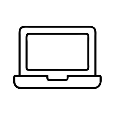 Dizüstü bilgisayar ekranı çizgi sanat vektörü resimleme