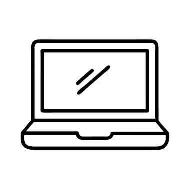 Boş ekran grafikli dizüstü bilgisayar çizgisi simgesi