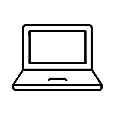 Modern taşınabilir dizüstü bilgisayarın satır resim simgesi