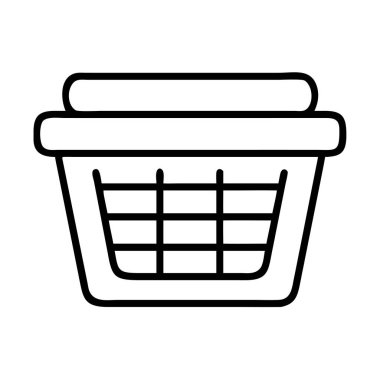 Çamaşır sepeti ya da alışveriş arabası resim çizgisi tasarımı