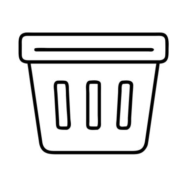 Çöp kutusunun, çöp kutusunun veya simgenin satır resim simgesi