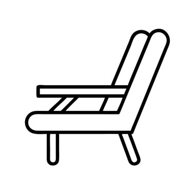 Rahatlatıcı bahçe sandalyesinin siyah taslak simgesi