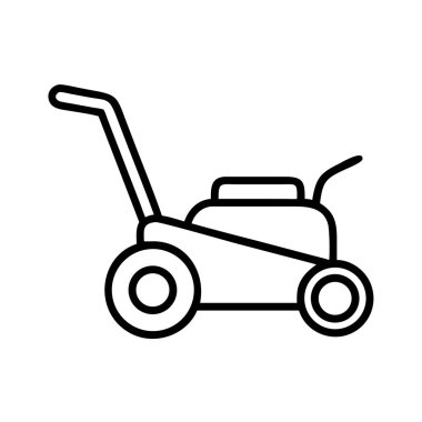 Bahçe işleri ve bahçe işleri için çim biçme makinesi taslak simgesi