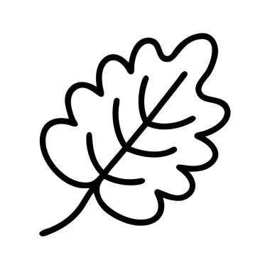 Doğa tasarımı için basit siyah meşe yaprağı simgesi