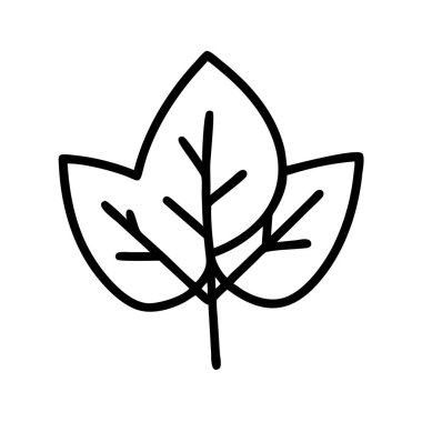 Üç basit yaprak simgesi çizgisi çizim vektörü