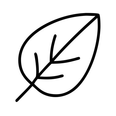 Botanik bitki yaprağı vektörünün basit çizgi resim simgesi