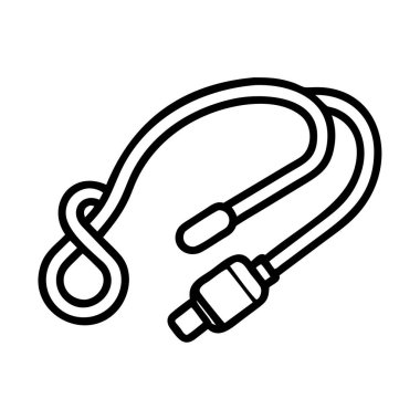 Bağlayıcılı kablo düğümü, modern çizgi çizimi.