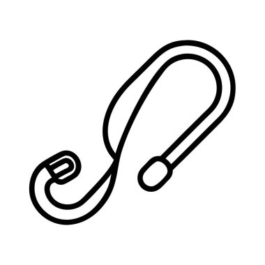 Klasik bir çengelli iğnenin basit siyah çizgi resim simgesi