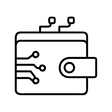 Devre elemanları simge tasarımı kavramına sahip dijital cüzdan