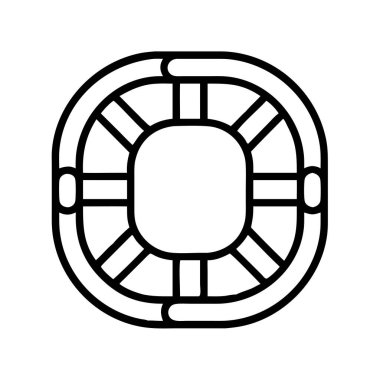 Can yelekli halka güvenlik ekipmanı çizgisi simgesi