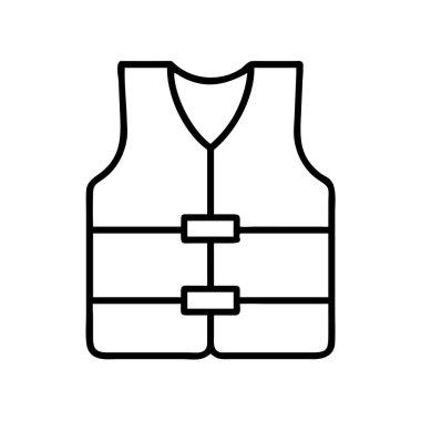 Su güvenliği ve aktiviteleri için can yeleği ikonu. vektör