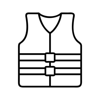 Su güvenliği ve kurtarma ekipmanları için can yeleği taslak simgesi.