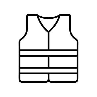Can yeleği ana hatları basit çizgi simgesi izole