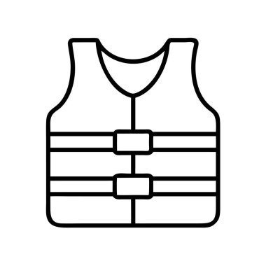 Can yelekli yelek taslak ikon vektör grafiği