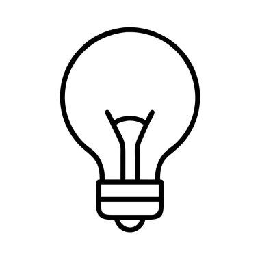 Ampul ana hatları simgesi: yaratıcı düşüncenin bir sembolü
