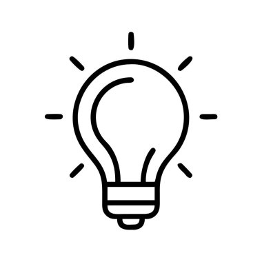 Yeni fikirleri, düşünceleri temsil eden parlak ampul simgesi.