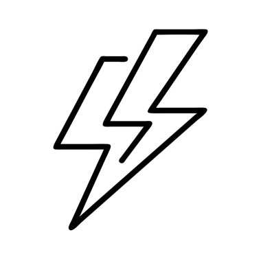 Enerji için çift yıldırım anahat simgesi