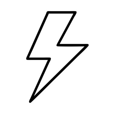 Temel siyah çizgi sanat yıldırım sembolü vektörü