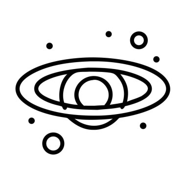 Halkaları minimalist vektör simgesi olan dış uzay gezegeni