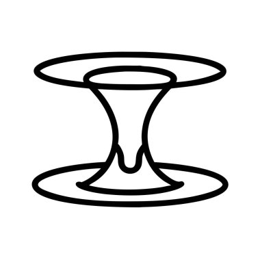 Soyut kum saati veya uzay-zaman büküm konsepti çizimi