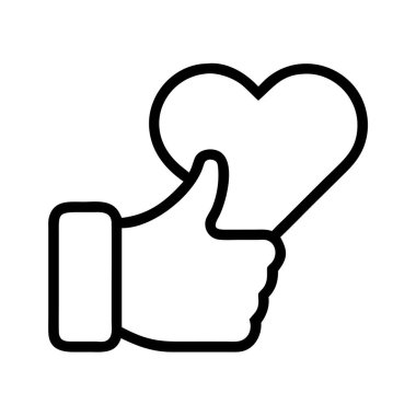 Kalp sembolü ile el gösteren aşk simgesi gibi.