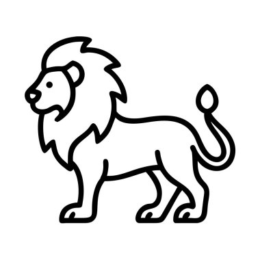 Aslan simgesi basit vektör çizimi tasarımı