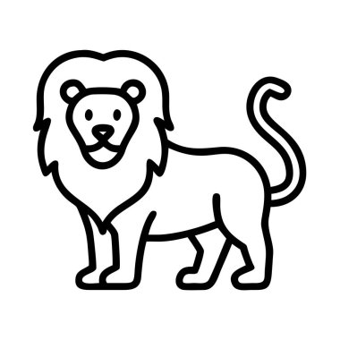 Görkemli bir aslanın basit bir çizgisi.