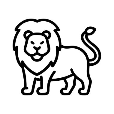 Yele ile aslan başı basit siyah ana hat vektör simgesi