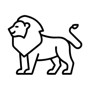 Aslan ana hatları simgesi basit grafik çizim tasarımı