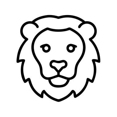 Aslan başlı sanat simgesi hayvan vektör illüstrasyonu vahşi
