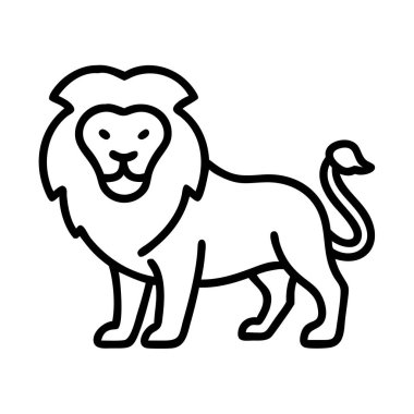 Aslan Kral hayvan simgesi. Vahşi yaşama güç ver.