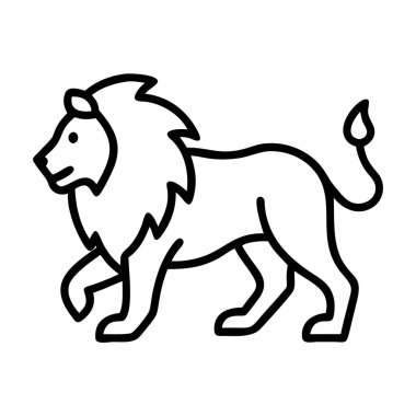 Aslan simgesinin minimalist çizgisi çizimi