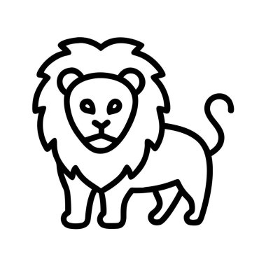 Görkemli yelesi olan ayakta duran bir aslanın sanat simgesi.