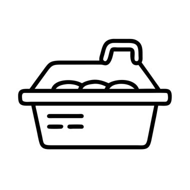 Tam içerikli alışveriş sepeti simgesi ve sapı