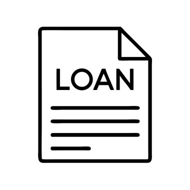 Kredi belgesi mali anlaşma ana hatları simge vektör işareti