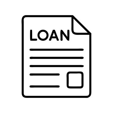 Mali anlaşma formu için kredi belgesi ana hatları simgesi