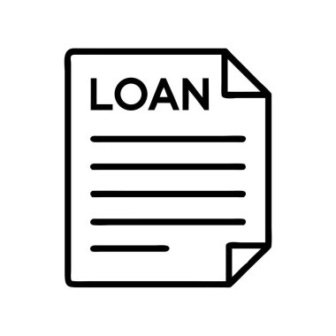 Mali anlaşmalar için kredi belgesi ana hatları simgesi