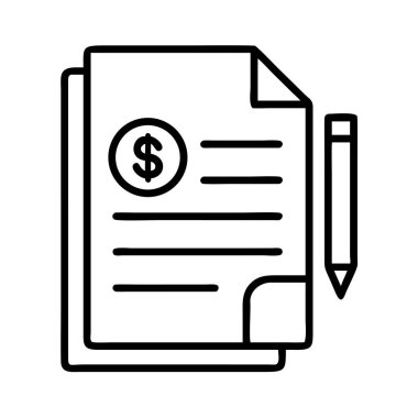 İmzalamak için dolar işareti ve kalem içeren mali belge