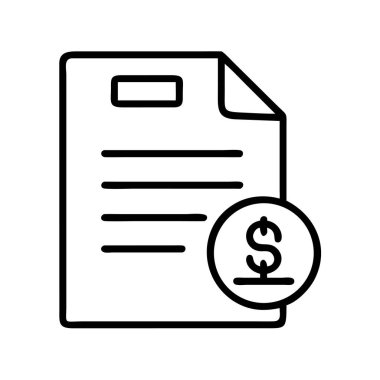 Finans ve maliyetler için dolar işareti simgesine sahip mali belge