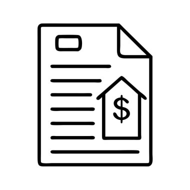 Mülkiyet yatırımı finansal belge özeti simgesi