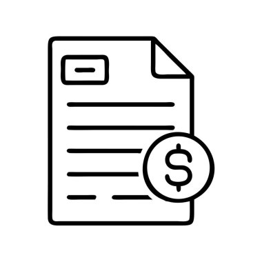 Dolar işareti grafikli mali belge simgesi