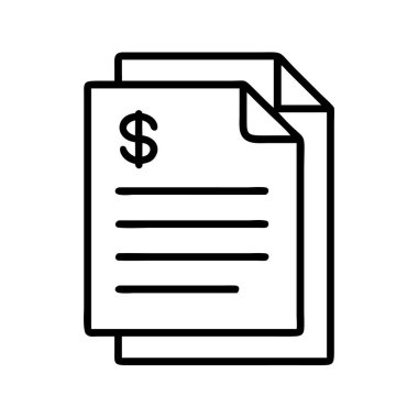 İş için dolar sembollü mali belge simgesi