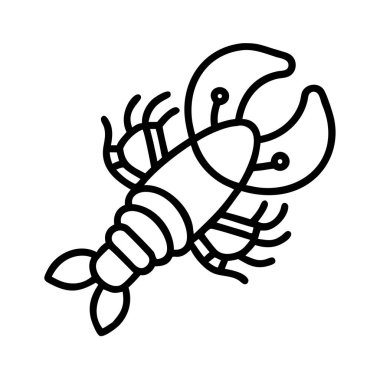 Kalın siyah çizgili ıstakoz ikonu.