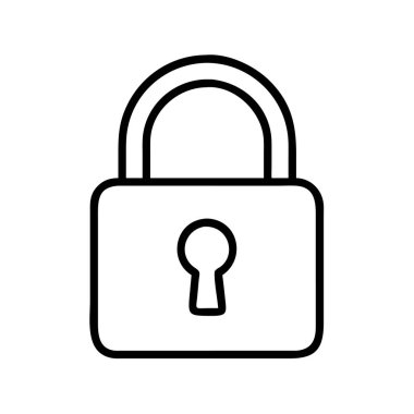 Anahtar deliği vektör sanatı ile asma kilit güvenliği