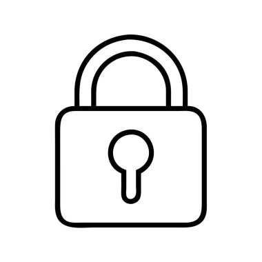 Güvenlik ve veri koruması için asma kilit simgesi ana hatları