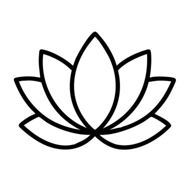 Saflığı temsil eden basit nilüfer çiçeği ana hatları simgesi