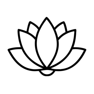 Lotus çiçeği çizgisi sanat sembolü minimalist tasarım simgesi