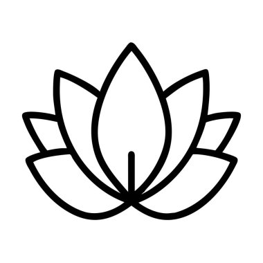 Şekillendirilmiş nilüfer çiçeği ana hatları simge tasarımı ögesi