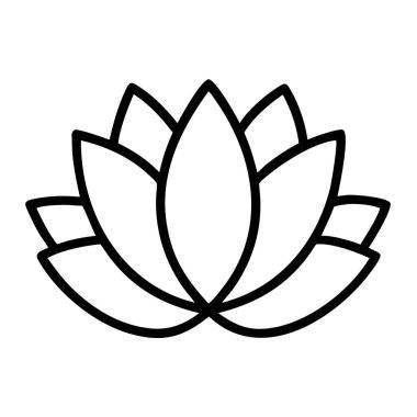 Şekillendirilmiş nilüfer çiçeği ana hatları meditasyon için ikon vektörü